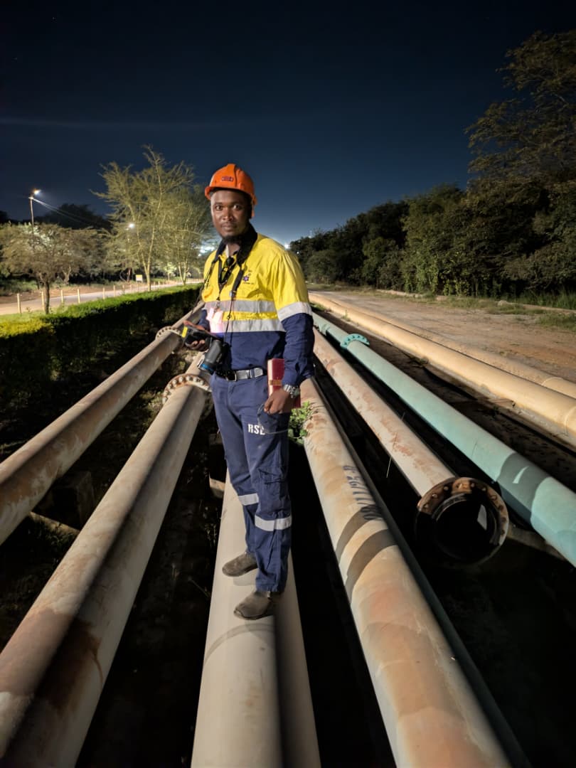 Technician documenting corrosion mapping work at Kinross Tasiast